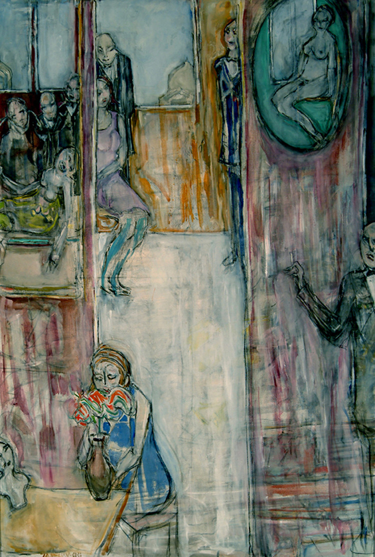 John David Nielsen, India Song (after Resnais-Duras), 2013, oil on tempera on canvas, 200 x 135 cm