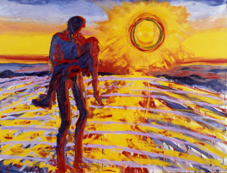 Frans Widerberg, Ut av vannet, 1976, oil on canvas, 114 x 150 cm